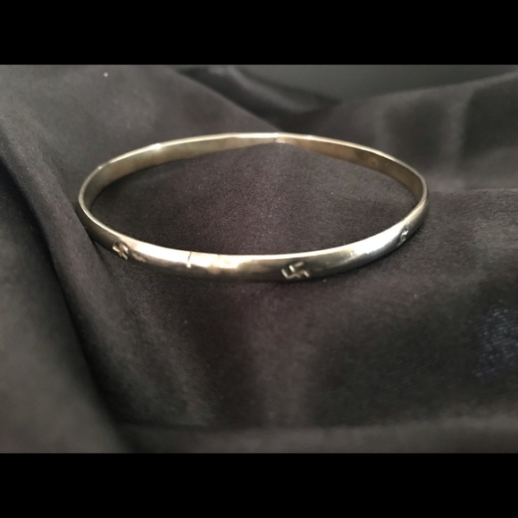 Silver Bangle Stackable Bracelet Vintage - Picture 3 of 9